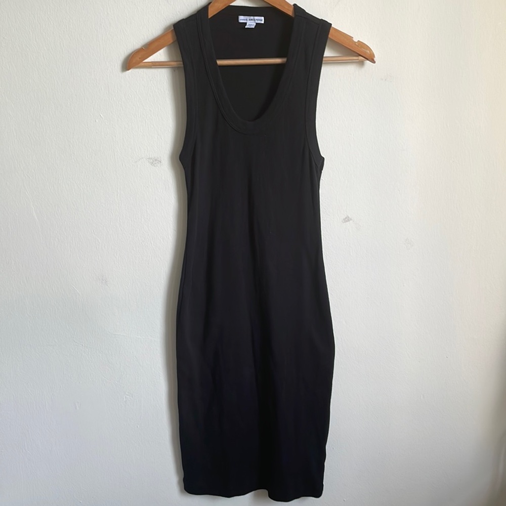 James Perse Women’s Ribbed Tank 100% Cotton Black Dress Size 0